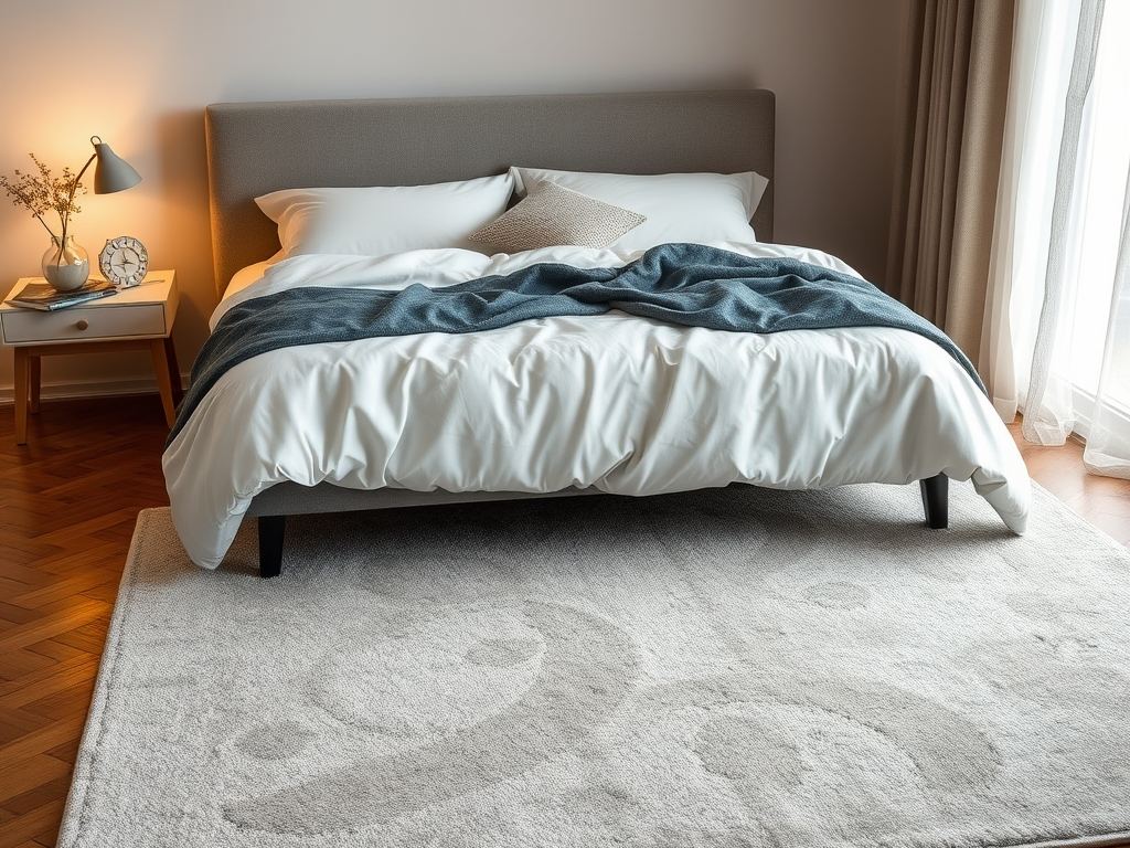 Ułożenie dywanu pod łóżkiem: proporcje, układ i praktyczne wskazówki dla komfortowej sypialni