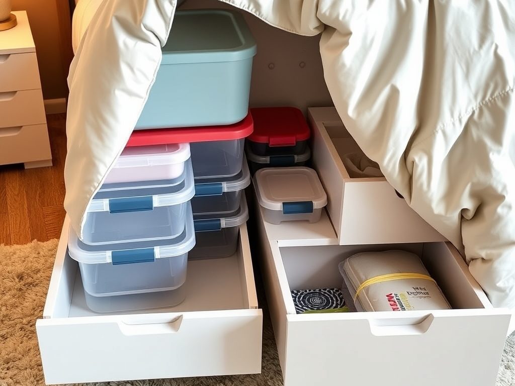 Przechowywanie pod łóżkiem: jak wybrać między pojemnikami a szufladami, by zachować porządek i wygodę użytkowania