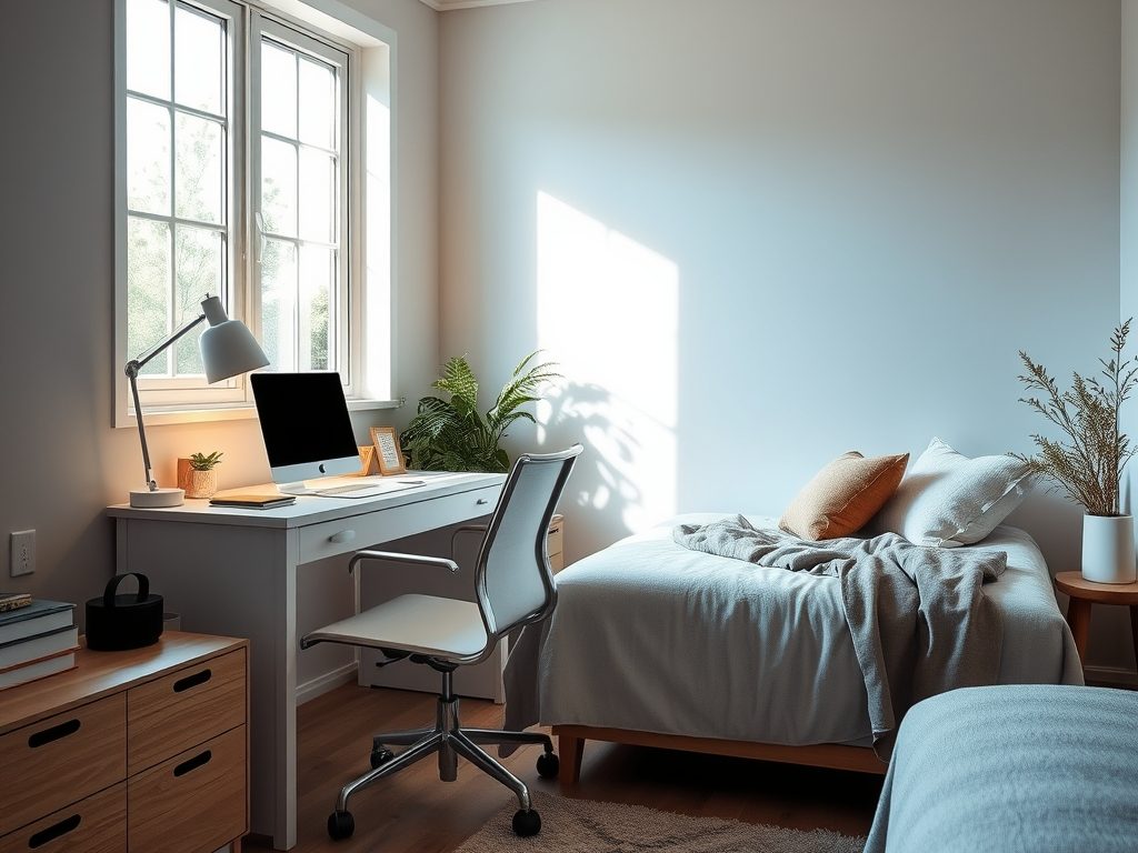 Sypialnia z biurkiem: jak zorganizować przestrzeń, by praca nie zakłócała wypoczynku i snu