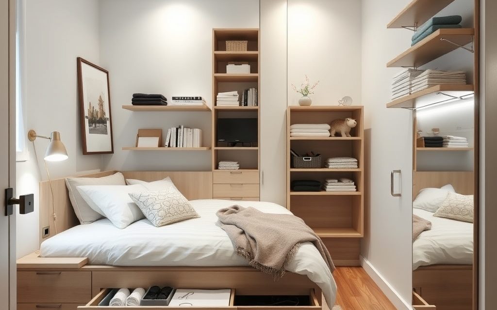 Mała sypialnia i przechowywanie: praktyczne triki na maksymalne wykorzystanie przestrzeni bez ciężkich mebli