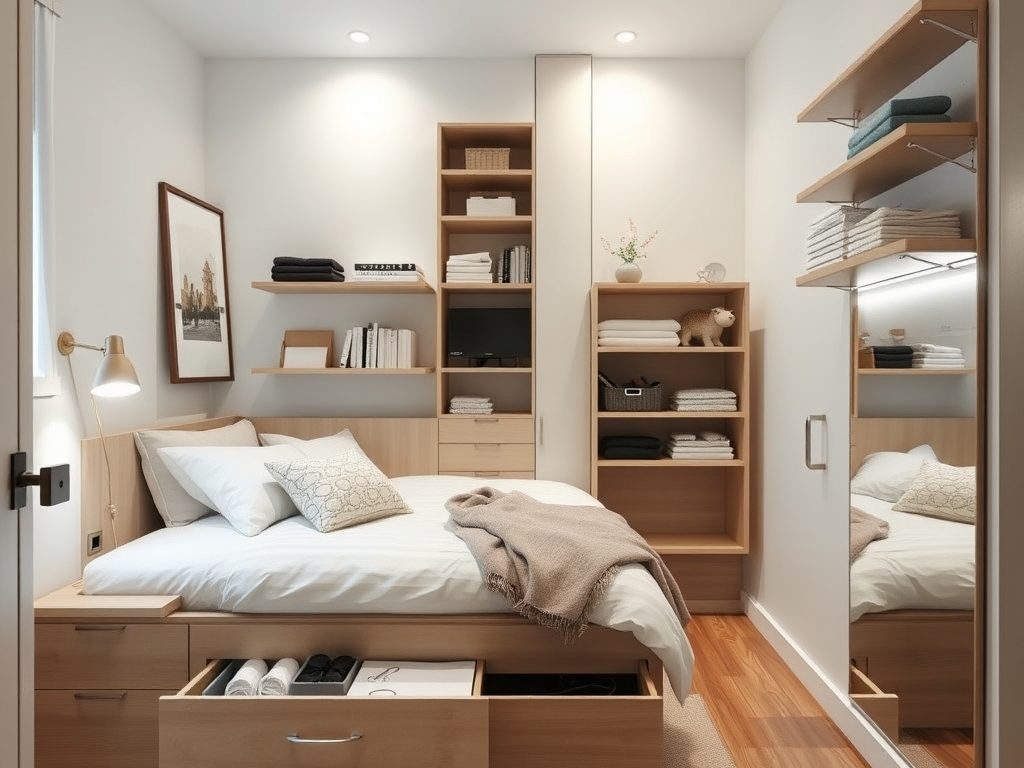 Mała sypialnia i przechowywanie: praktyczne triki na maksymalne wykorzystanie przestrzeni bez ciężkich mebli